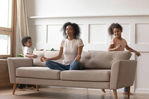 A mom relaxing